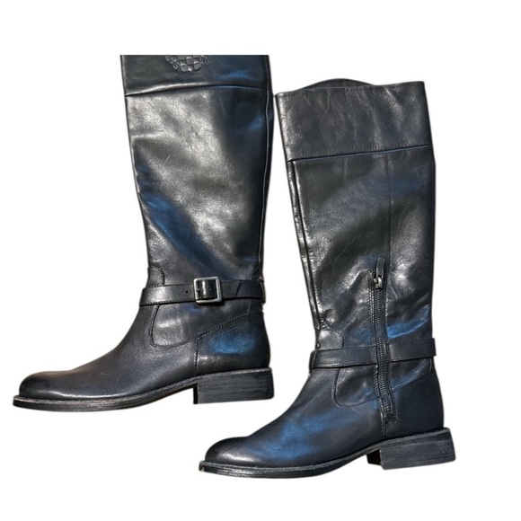 Vince Camuto Black Leather Knee-High Boots - Picture 4 of 7